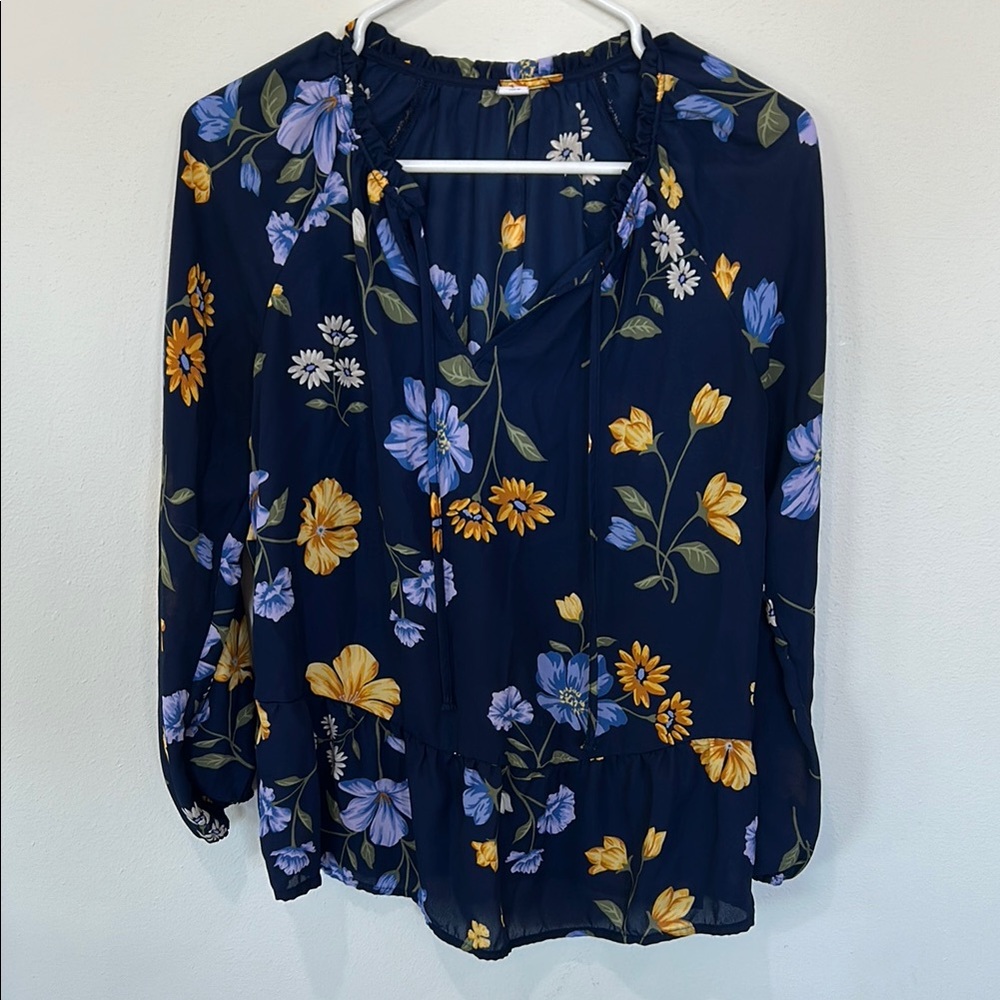 Floral Navy Blouse